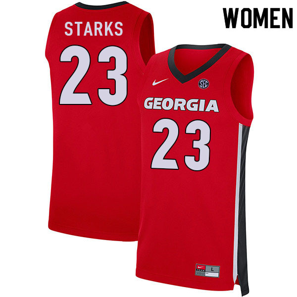 Women #23 Mikal Starks Georgia Bulldogs College Basketball Jerseys Sale-Red